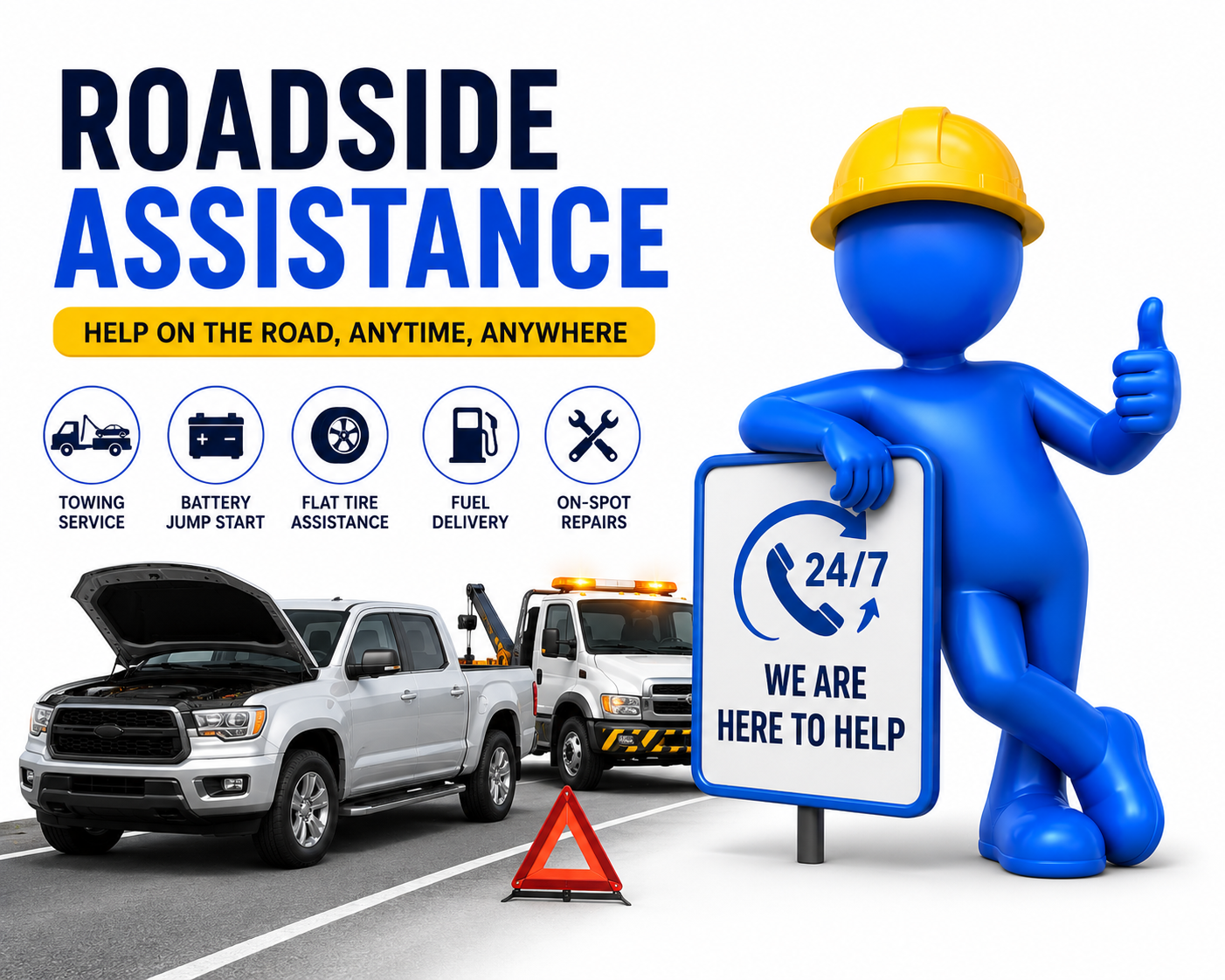 24/7 roadside assistance for self-drive and luxury car rentals